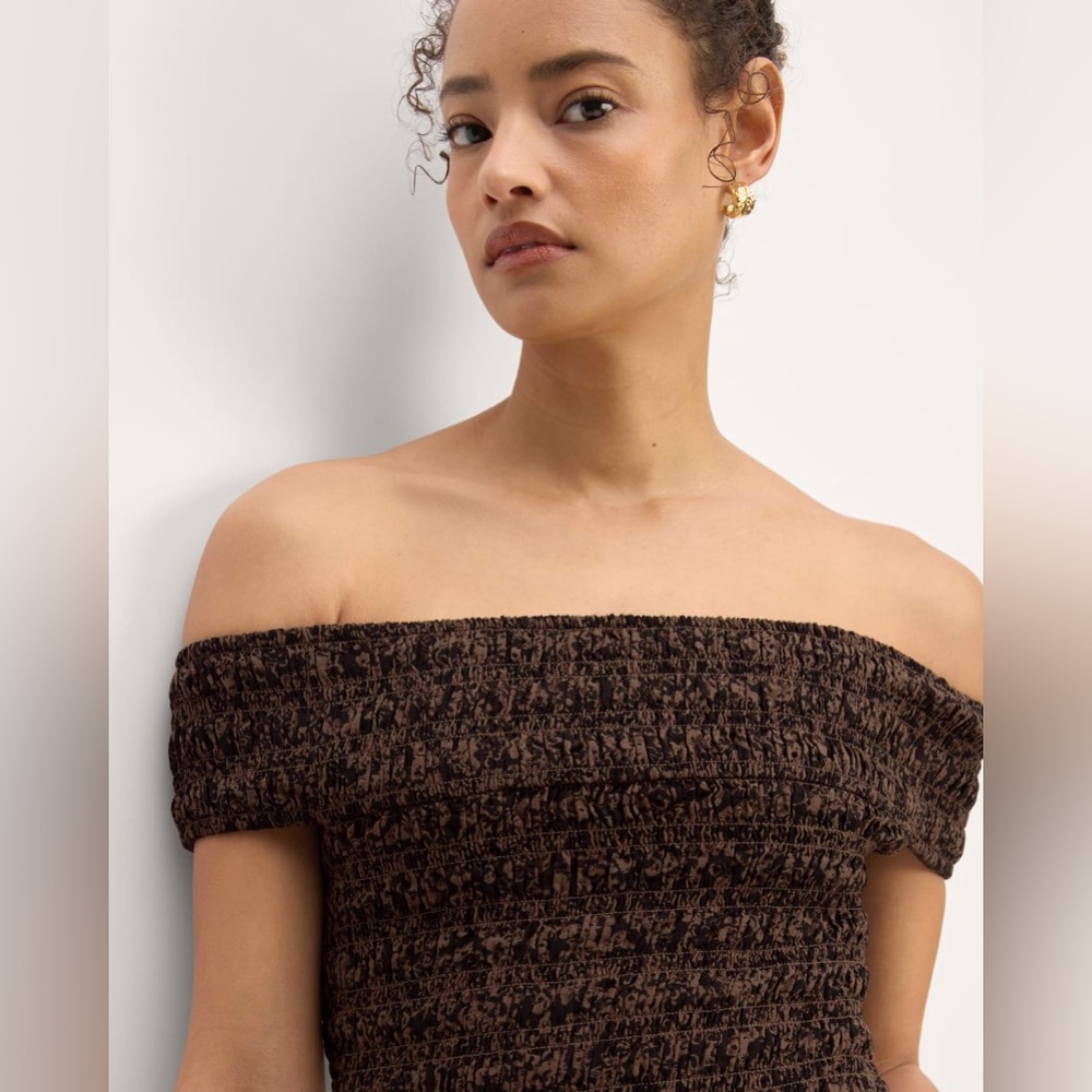 Everlane The Gauze Off The Shoulder Dress - Picture 2 of 12
